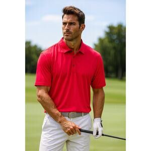 Greyson Trinity Forest Country Club Logo Golf Polo Shirt Vibrant Pink Men's XL